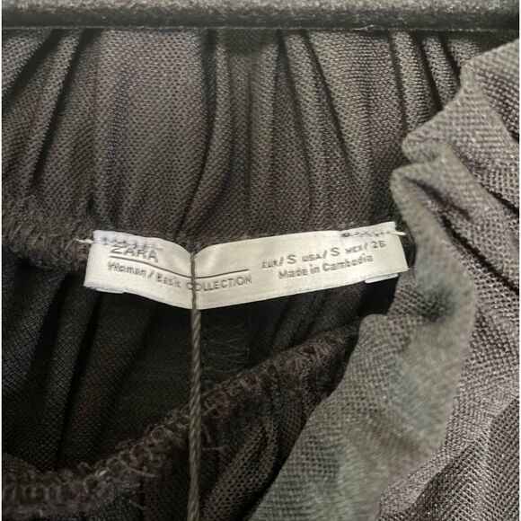 Zara NWT Off The Shoulder Mesh Maxi Dress Size Small Flutter Sleeves - Picture 6 of 7